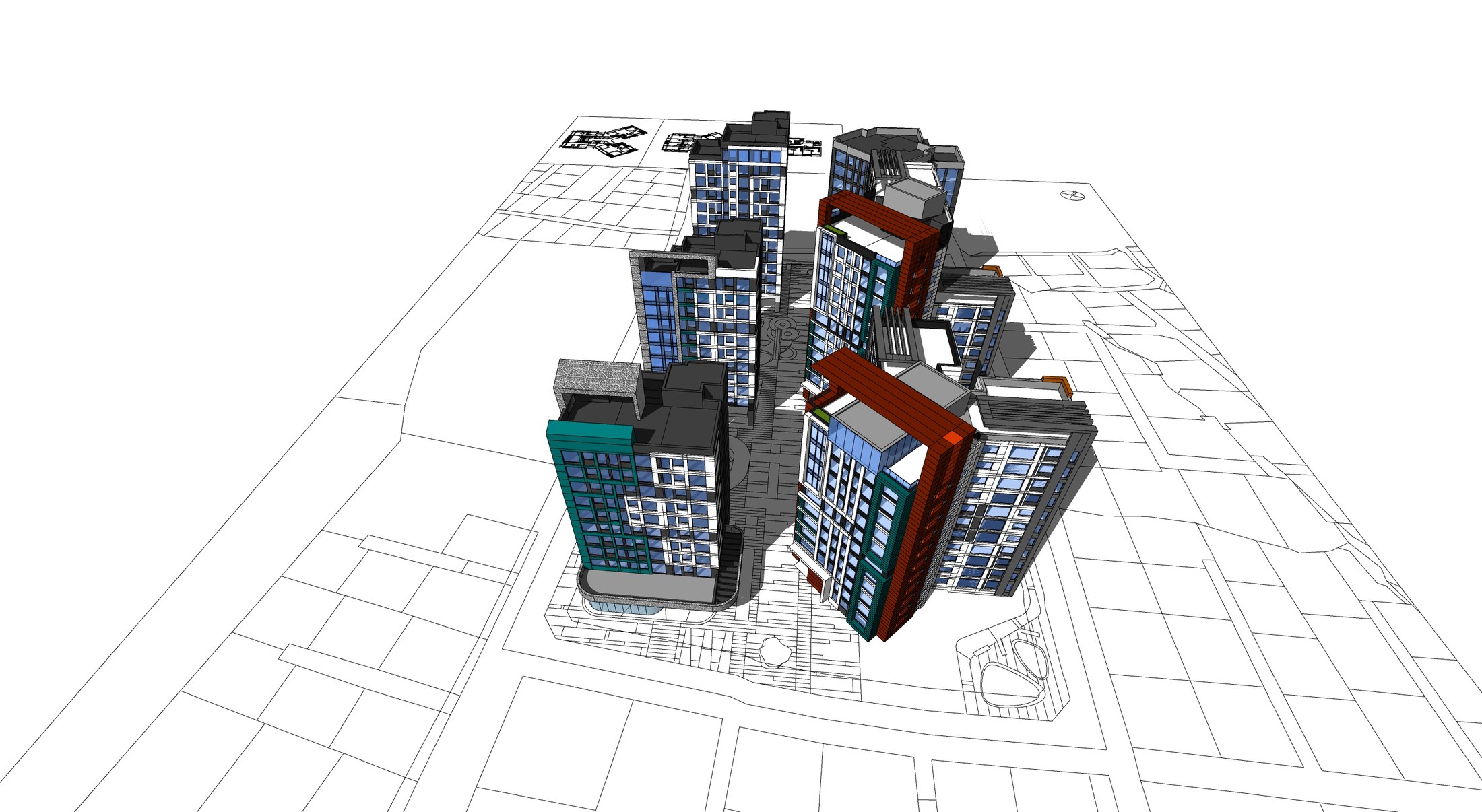 Buildings around an open centre