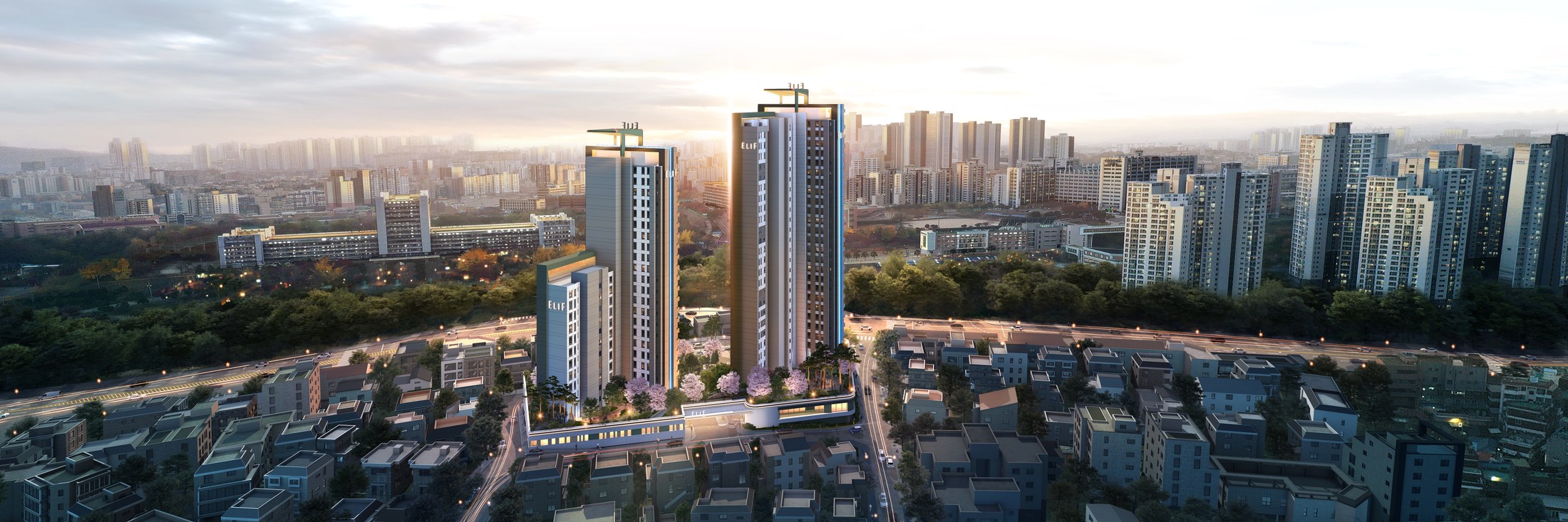 The towers from the opposite side
