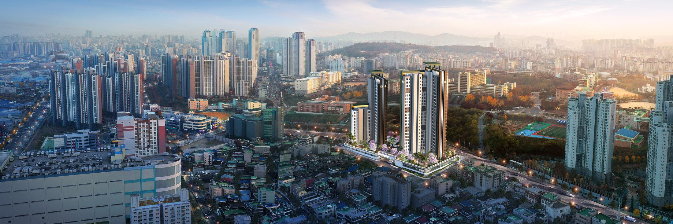 A wider view of the urban setting