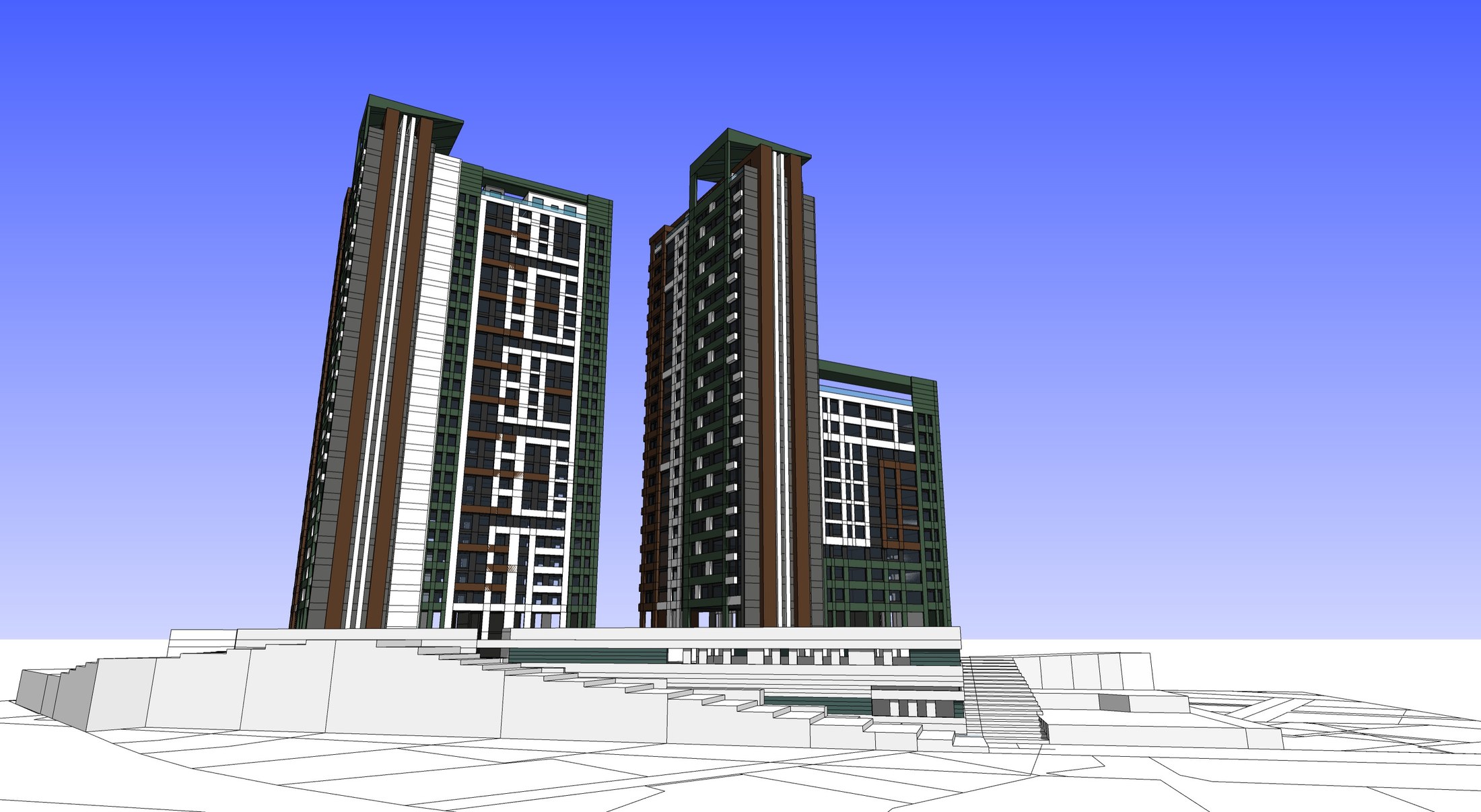 A second view of the building pair