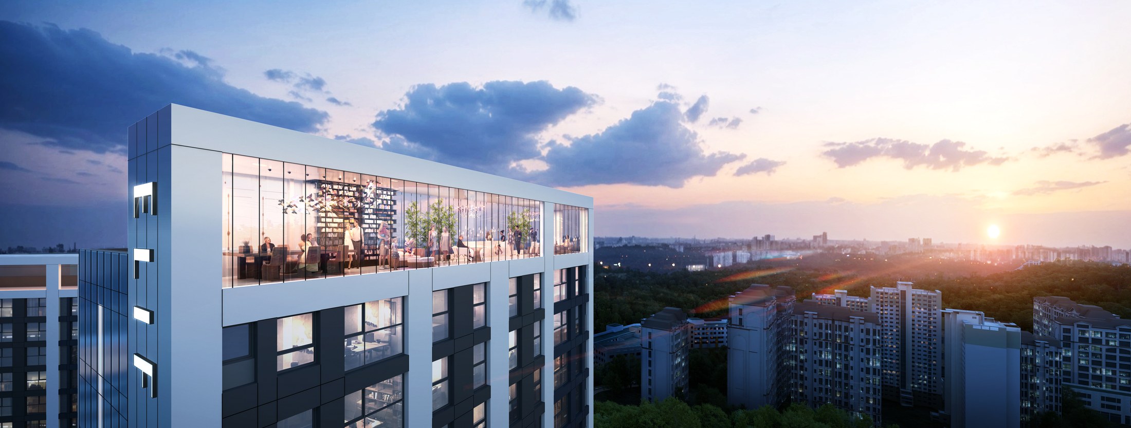 A lounge above the neighbourhood