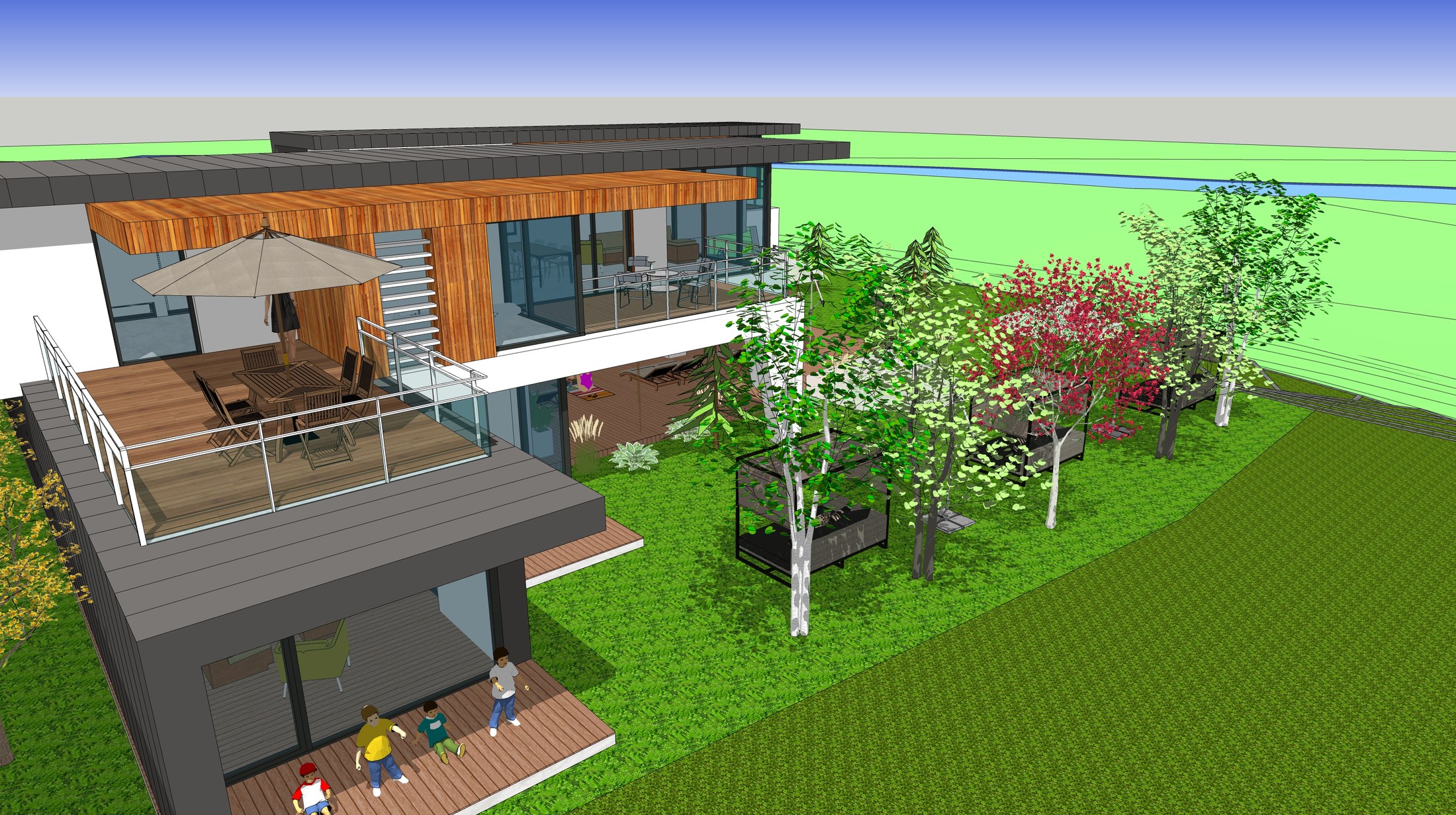 Terrace and garden connection