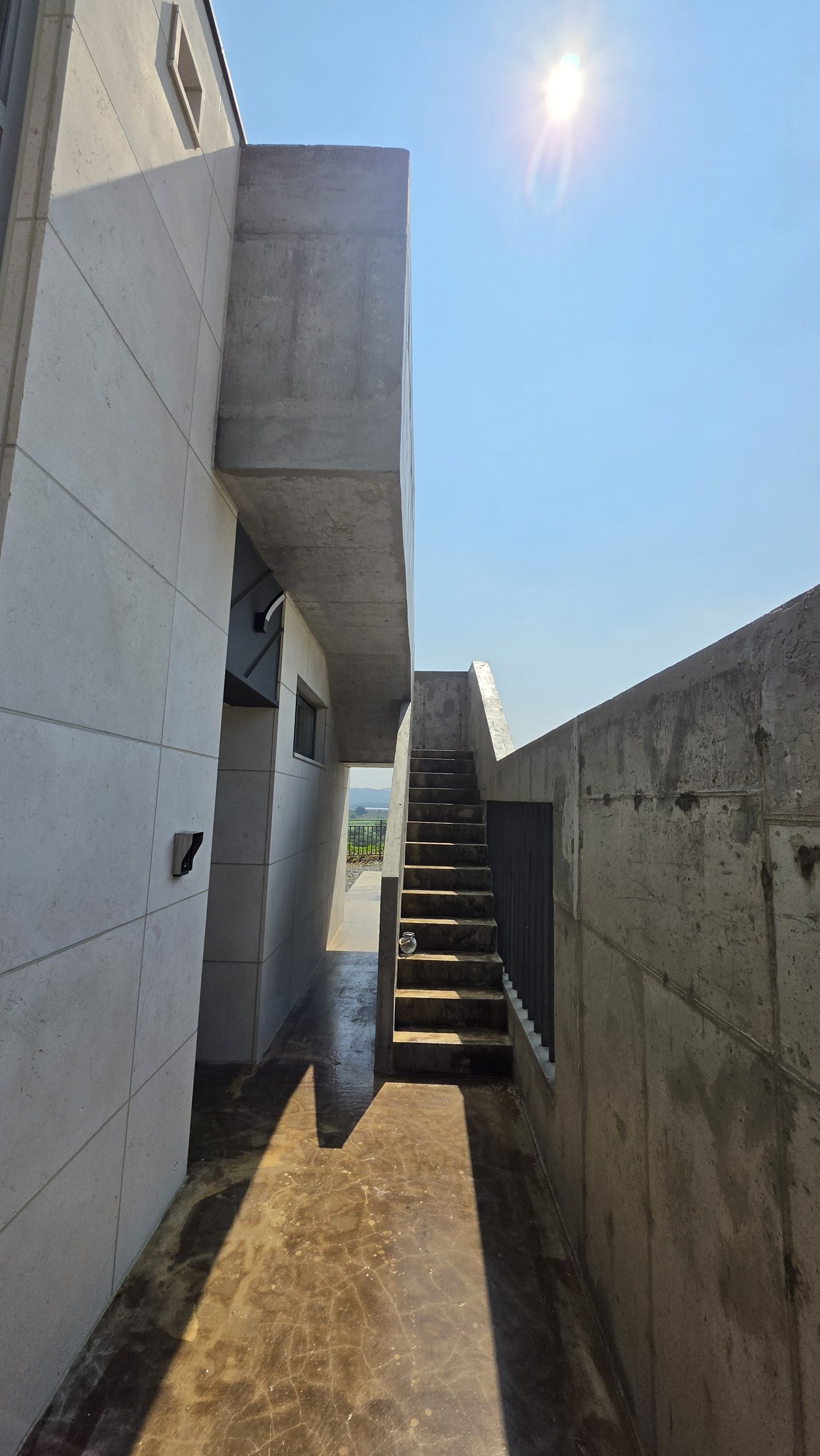 An open-air stair