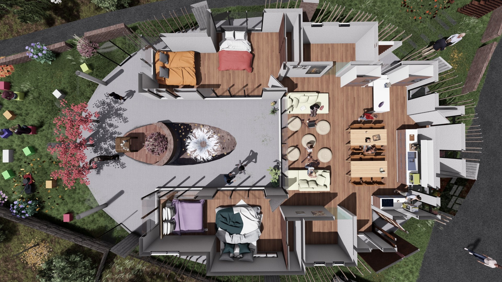 Rooms around a shared centre