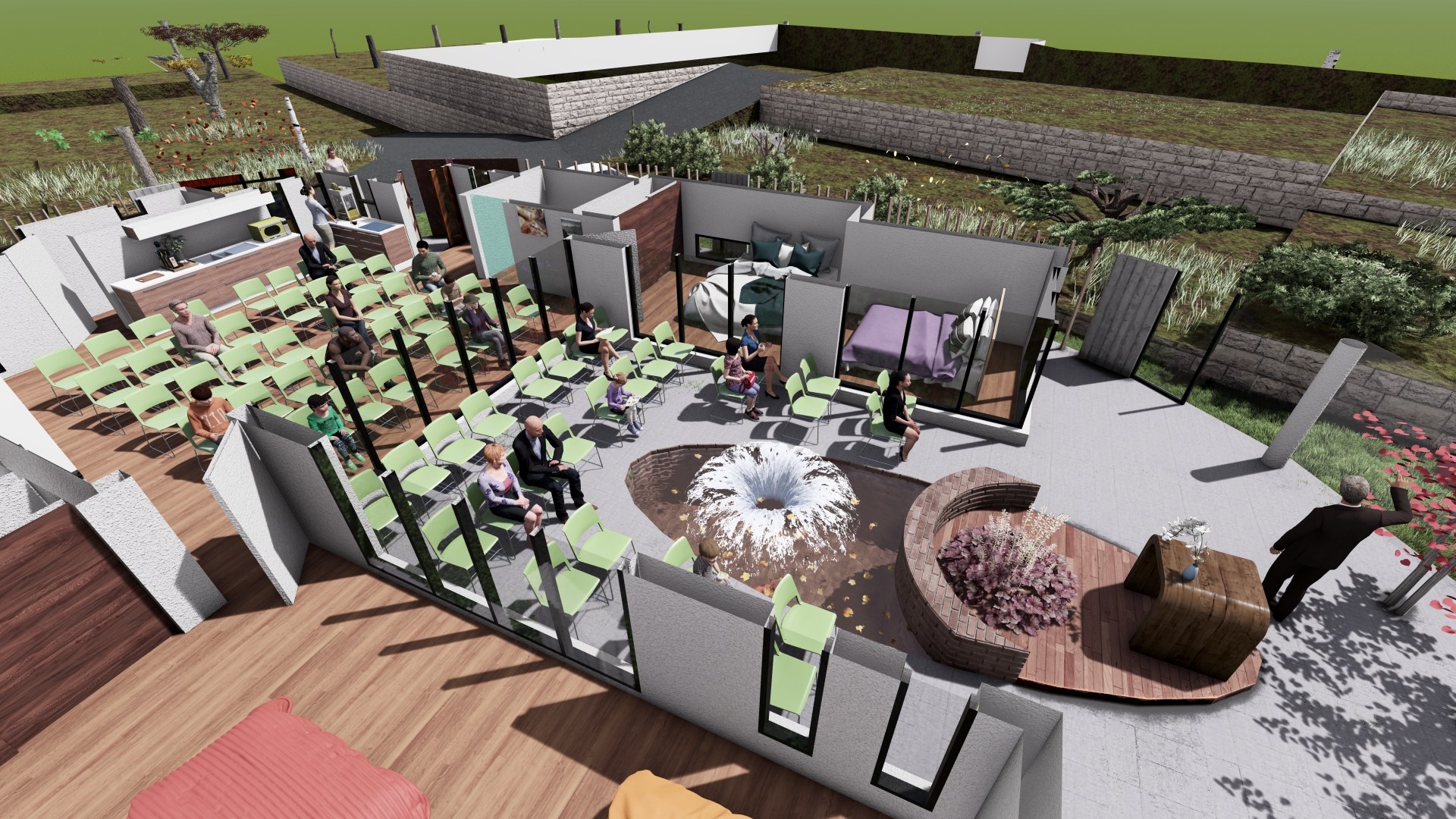 The gathering space in perspective